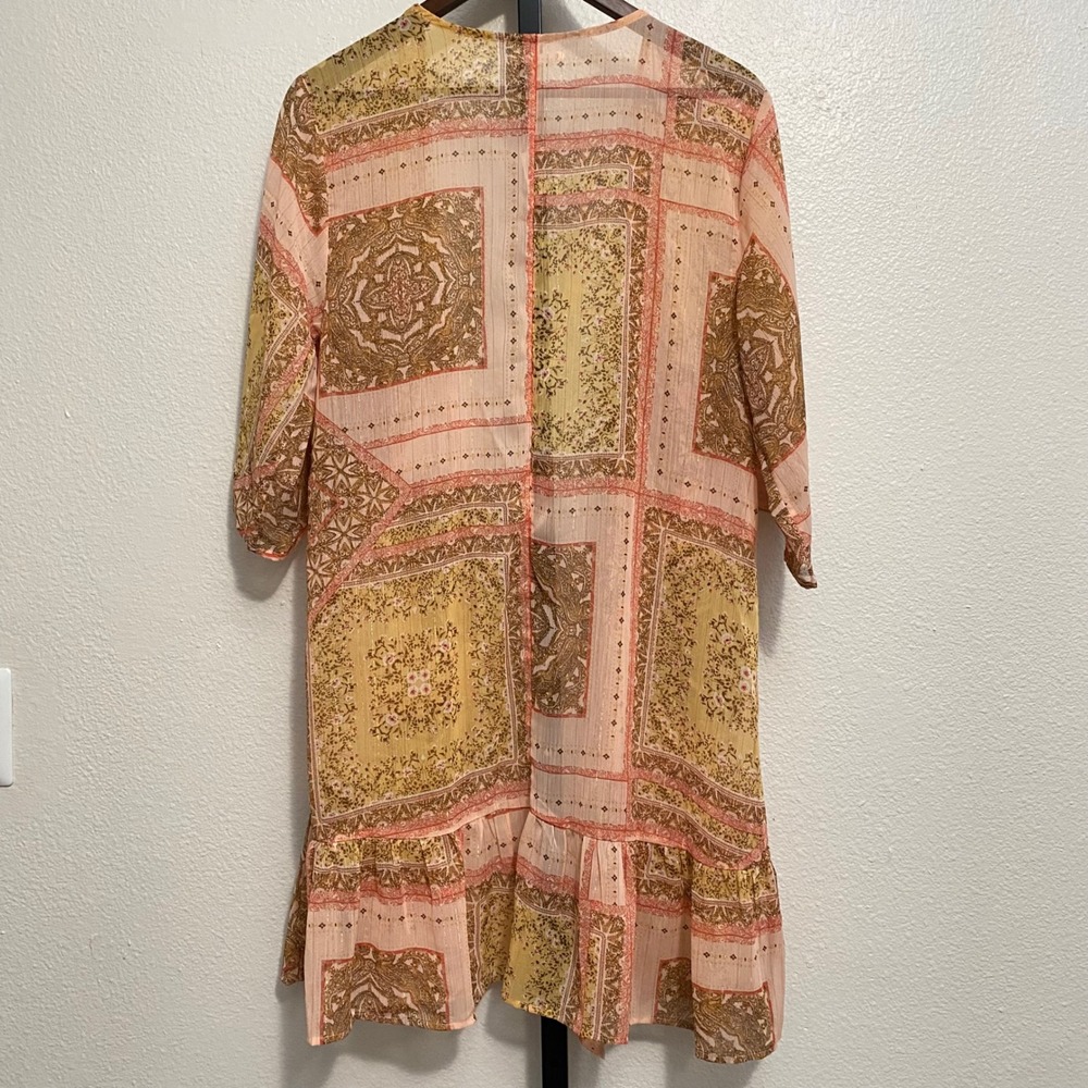 Women's Whimsical Pink Patchwork Shawl Cardigan M… - image 2